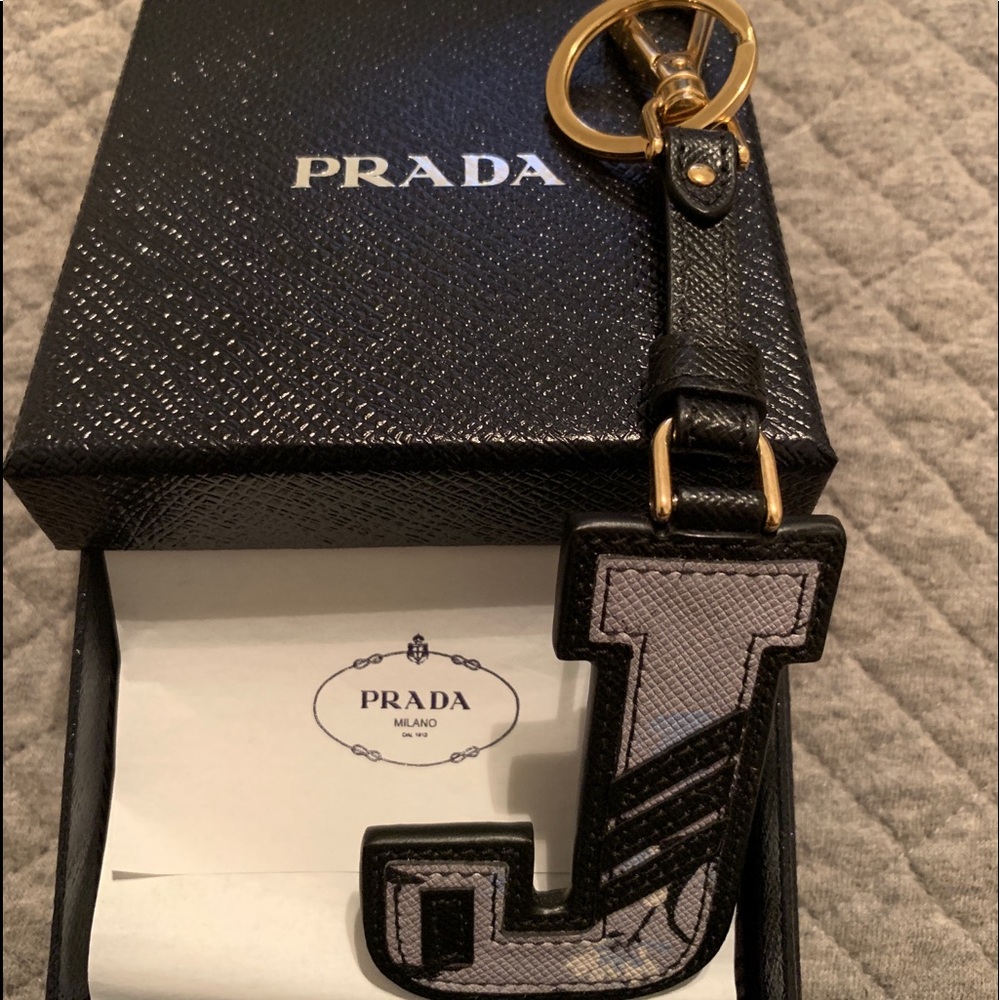 Prada Letter J Keychain